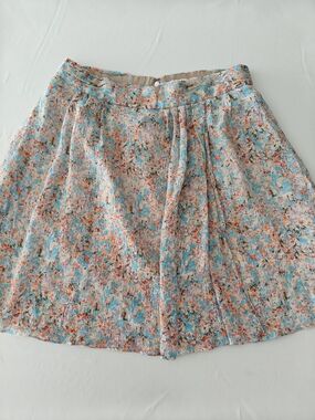 J. Crew Floral Silk Mini Skirt Size 10 Summer Flowy Cottagecore Feminine Soft